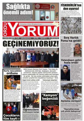Ordu Yorum Gazetesi | Ordu nun En Güncel Haber Gazetesi - 17.01.2022 Manşeti