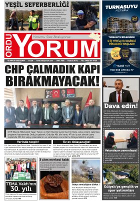 Ordu Yorum Gazetesi | Ordu nun En Güncel Haber Gazetesi - 02.12.2022 Manşeti