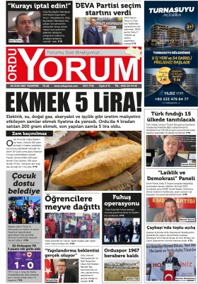 Ordu Yorum Gazetesi | Ordu nun En Güncel Haber Gazetesi - 23.01.2023 Manşeti