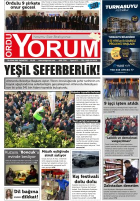 Ordu Yorum Gazetesi | Ordu nun En Güncel Haber Gazetesi - 30.01.2023 Manşeti