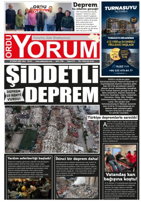 Ordu Yorum Gazetesi | Ordu nun En Güncel Haber Gazetesi - 07.02.2023 Manşeti